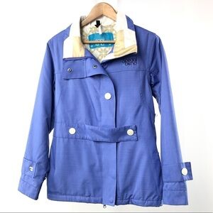 Special Blend Hooded Full Zip Snow Coat in Blue White Size Medium